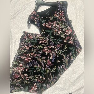 Connected Apparel Black Floral Dress